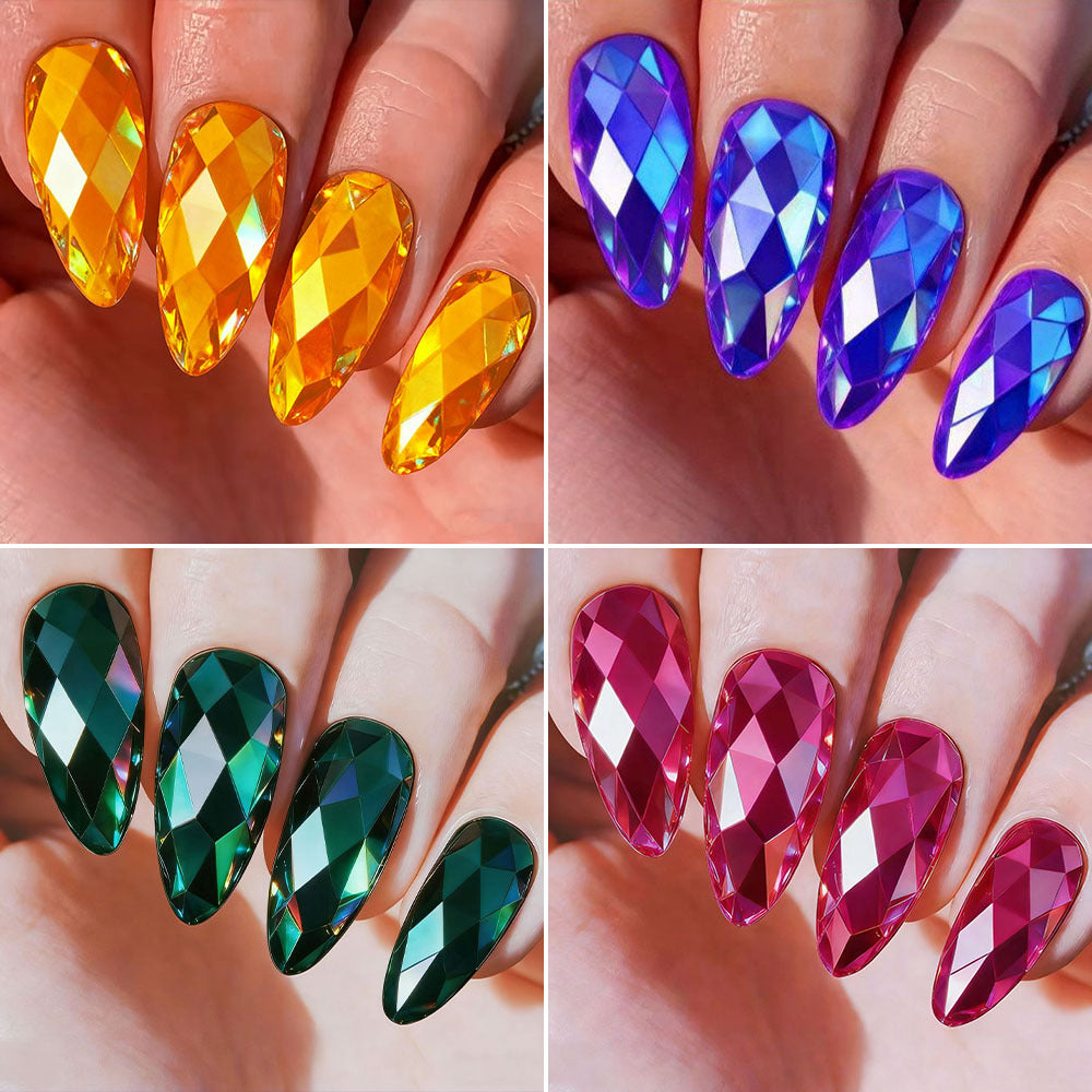 Eye-catching 3D art nails in crystal design Stornfield