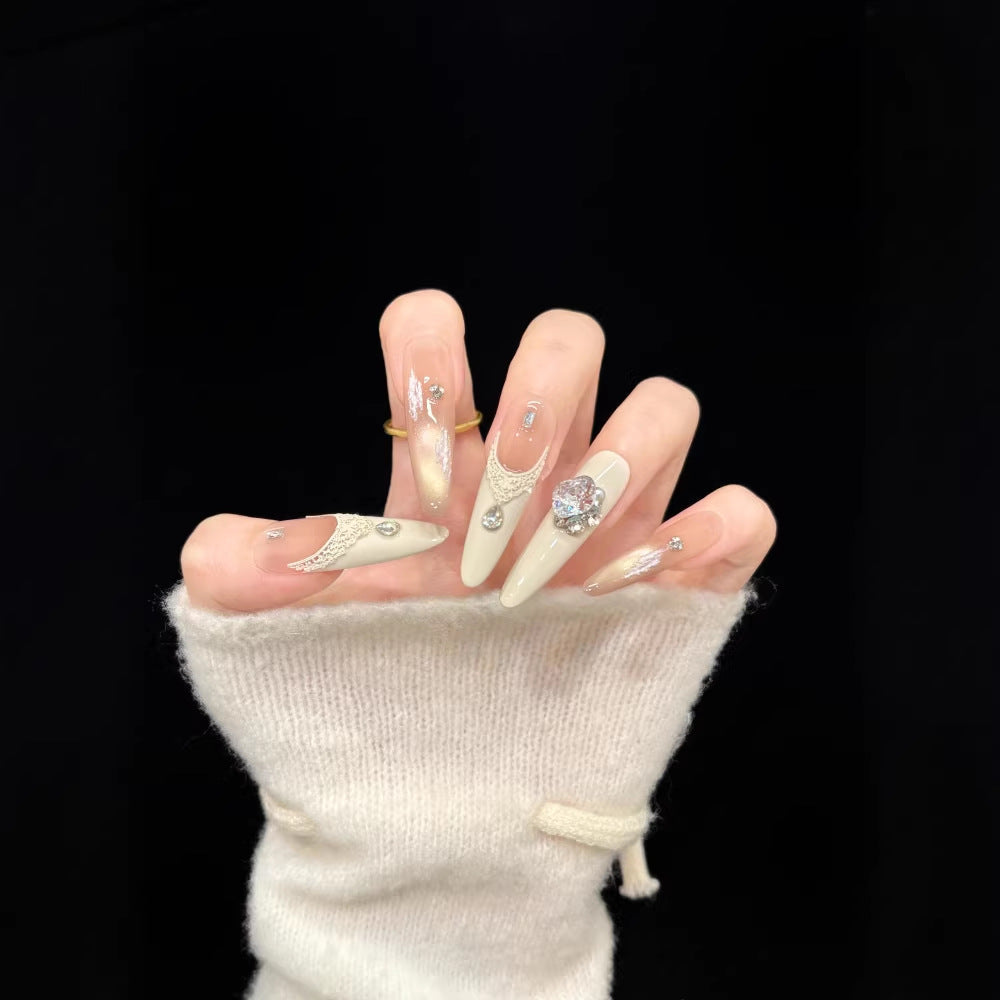 Luxurious Gel Nail Art Tips with Gem Accents