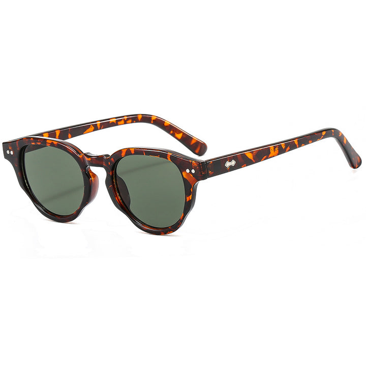 Women's fashionable sunglasses with oval frame and green glass Stornfield