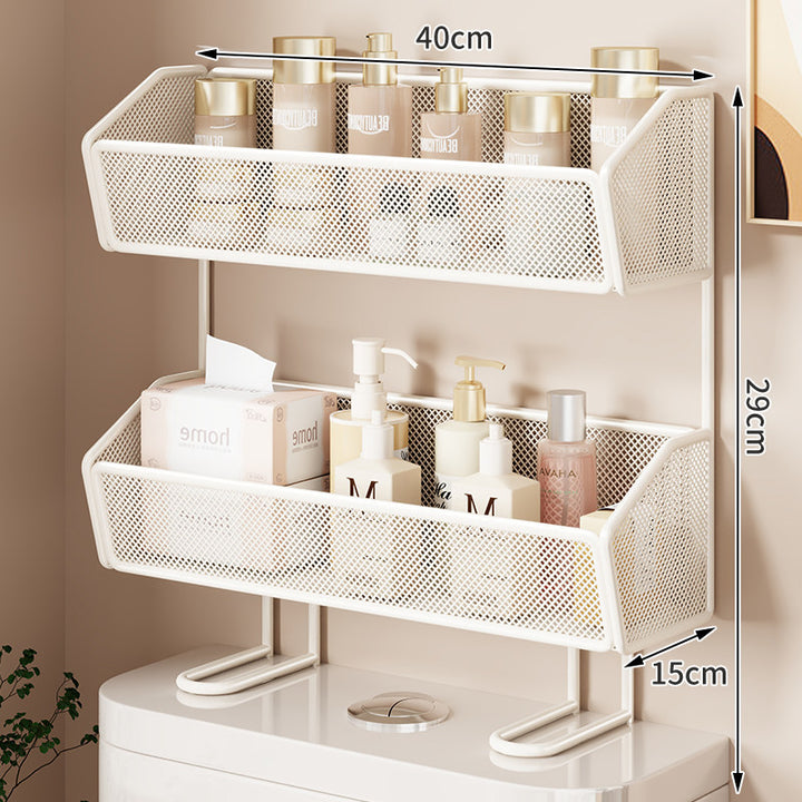 Mesh Two-Tier Countertop Bathroom Organizer with Raised Legs