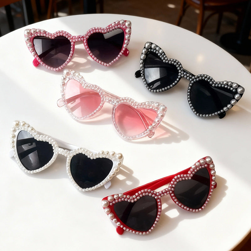 Heart-Shaped Pearl-Detail Sunglasses Stornfield