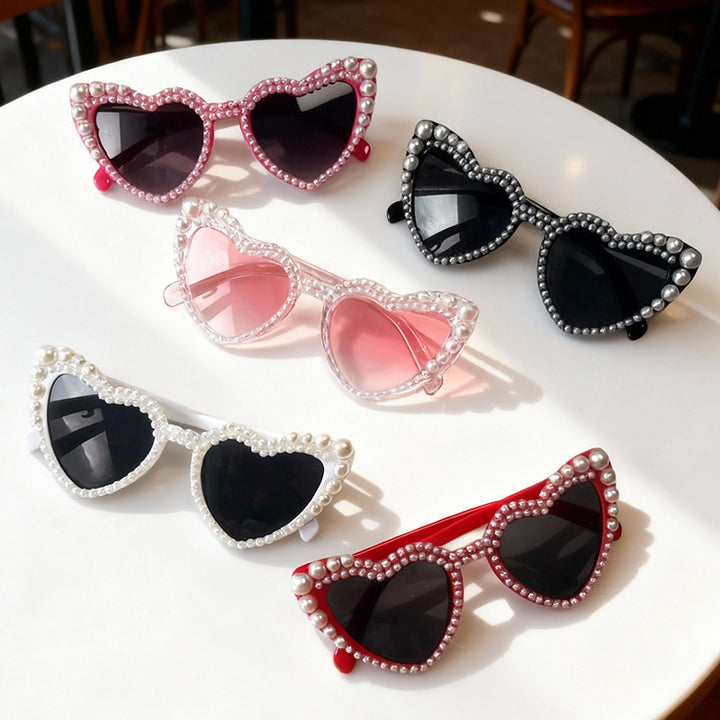 Heart-Shaped Pearl-Detail Sunglasses Stornfield