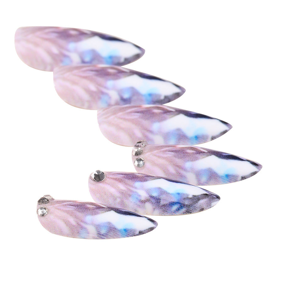 Acrylic nail set with crystal design and sparkling accents Stornfield