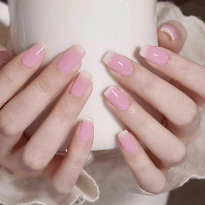 Elegant Glossy French Tip Nail Art Extensions Stornfield