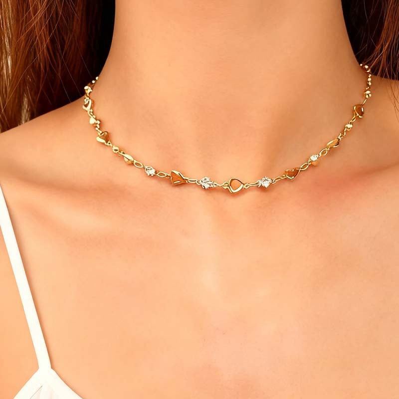 Heart-Shaped Gemstone Choker Necklace Stornfield