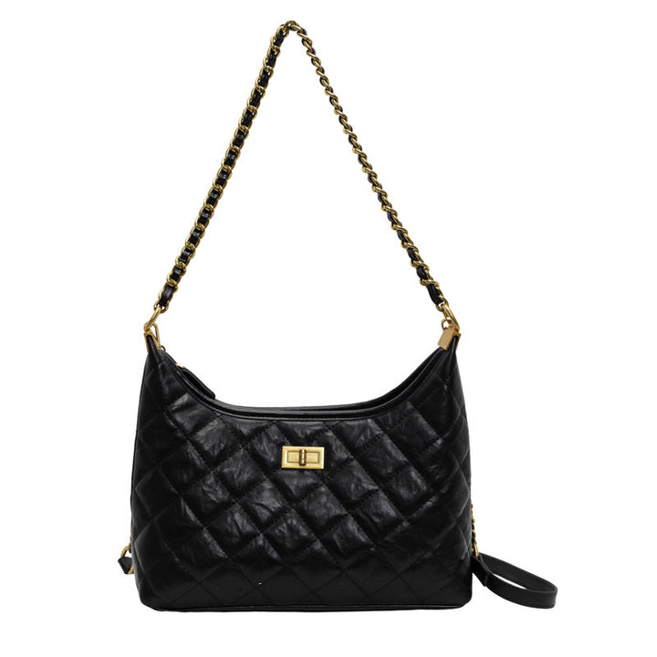 Quilted Chain-Handle Shoulder Bag