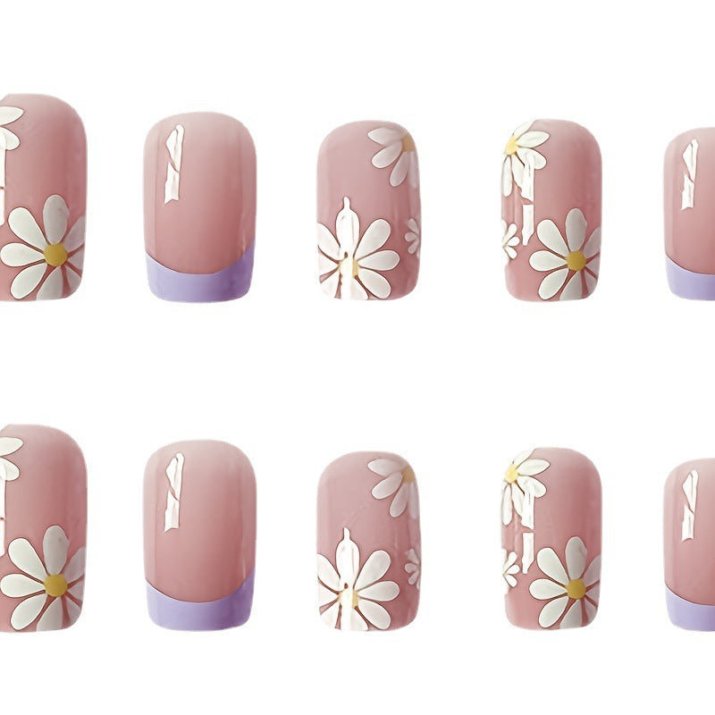 Artistic Floral Acrylic Nail Extensions Stornfield