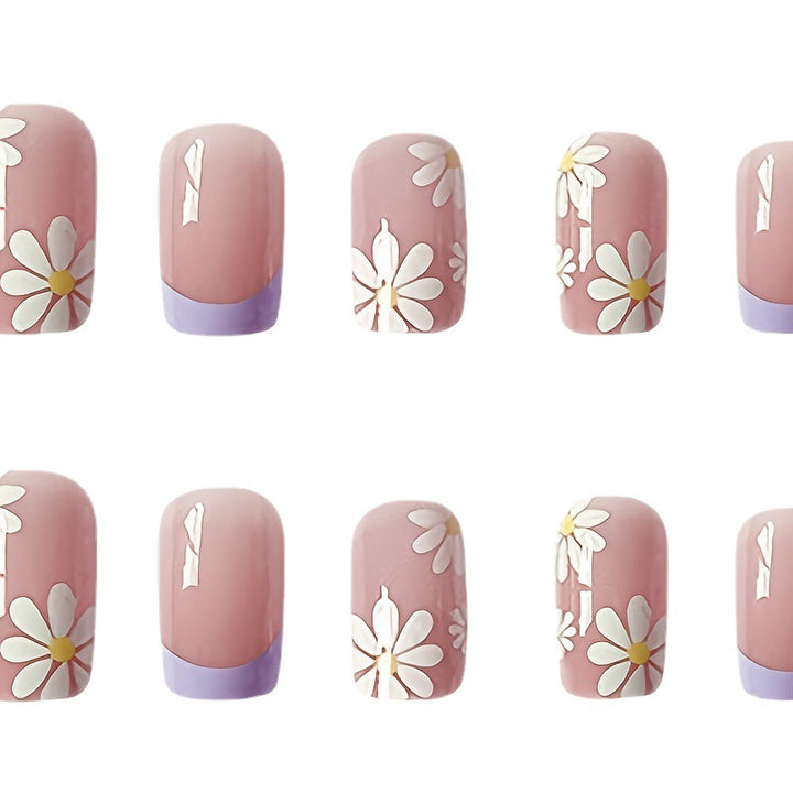 Artistic Floral Acrylic Nail Extensions Stornfield