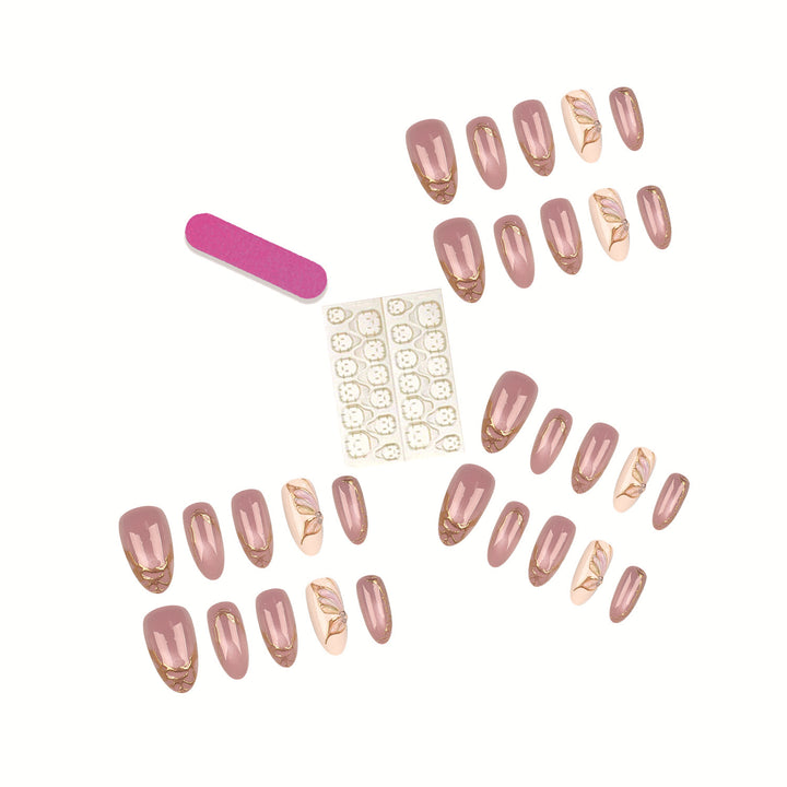 Floral-Inspired Press-On Nail Tips Set