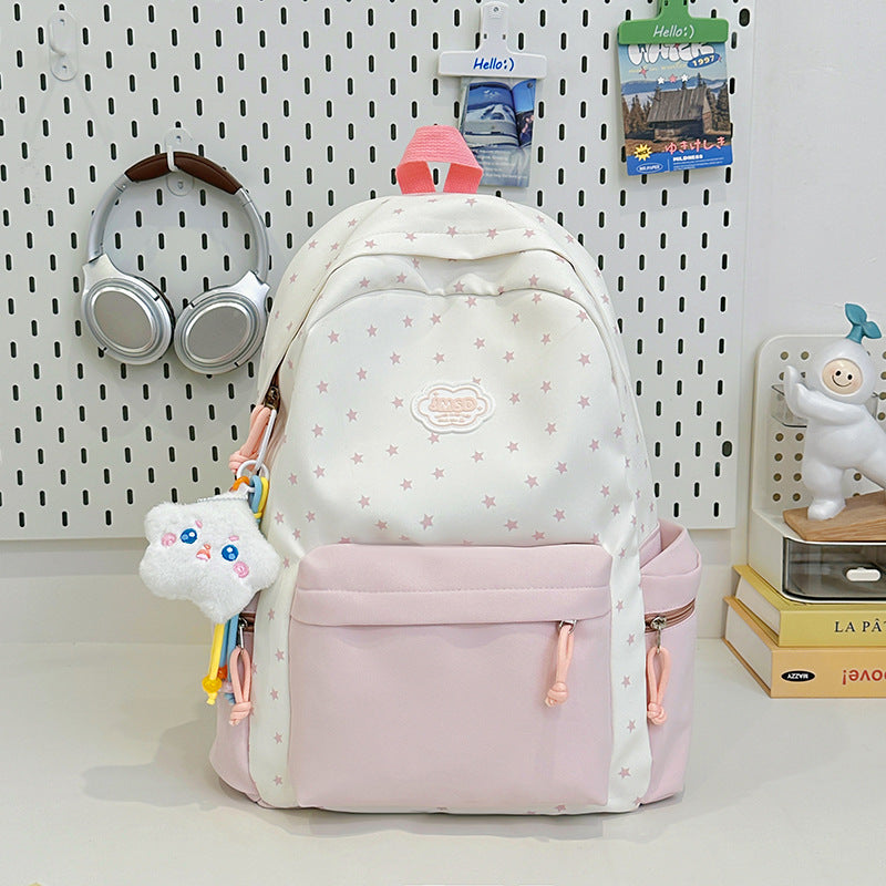 Playful Star Pattern School Backpack