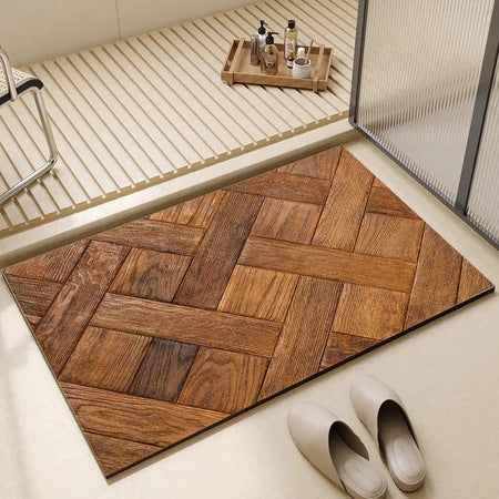 Rustic Wooden Slat Bath Mat
