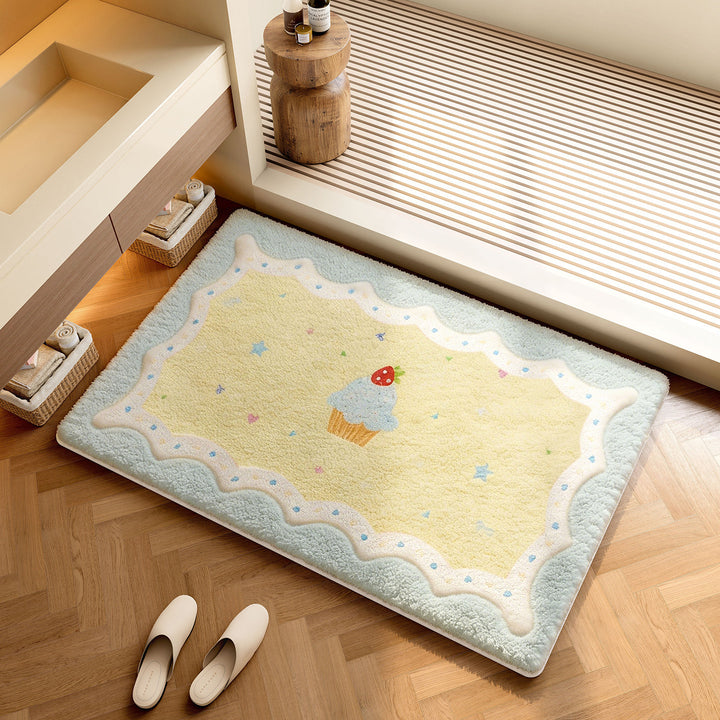 Playful Cartoon-Themed Plush Bath Mat
