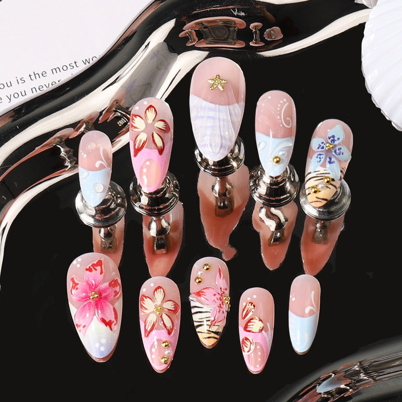 Gourmet Floral Artistic Press-On Nail Tips Stornfield