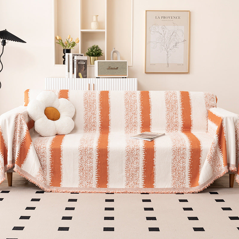 Textured Striped Throw Blanket