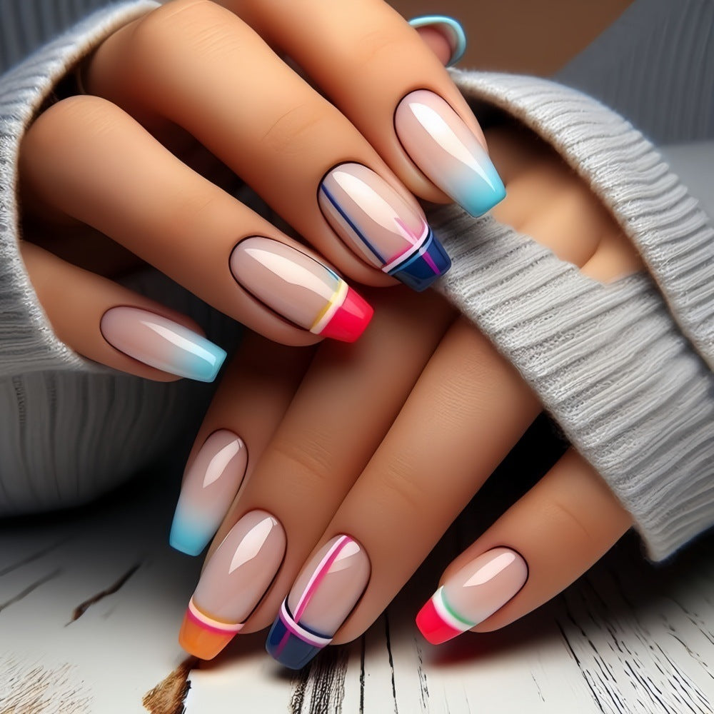 Artificial Nail Set in Modern Gradient Design Stornfield