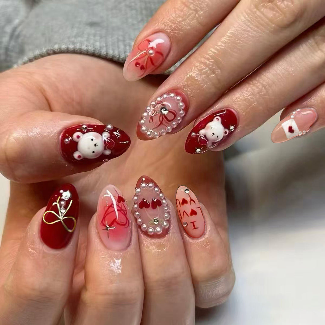 Artistic Nail Set with Loving Designs Stornfield