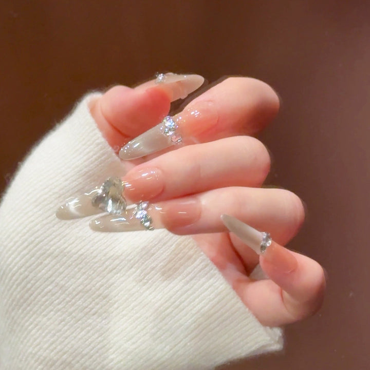 Glamorous Crystal-Embellished Stiletto Press-On Nails Stornfield