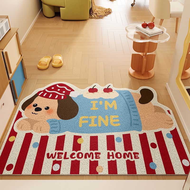 Playful Dog-Themed Welcome Mat