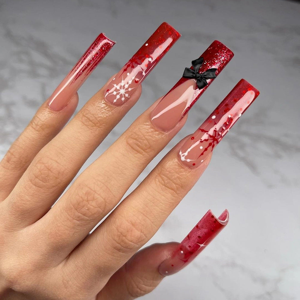 Artificial acrylic nails with glitter and Christmas design Stornfield