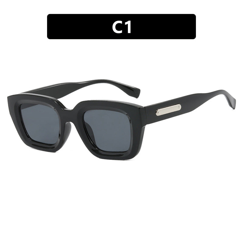 Women's square sunglasses with transparent frame and brown lenses Stornfield