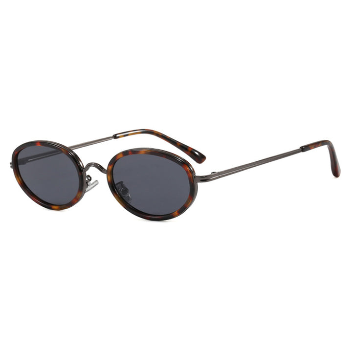 Ladies elegant round sunglasses with stylish metal frame Stornfield