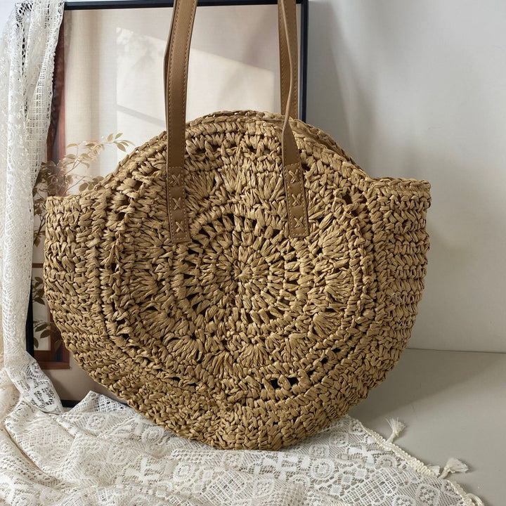 Handcrafted basket bag with unique circular pattern Stornfield