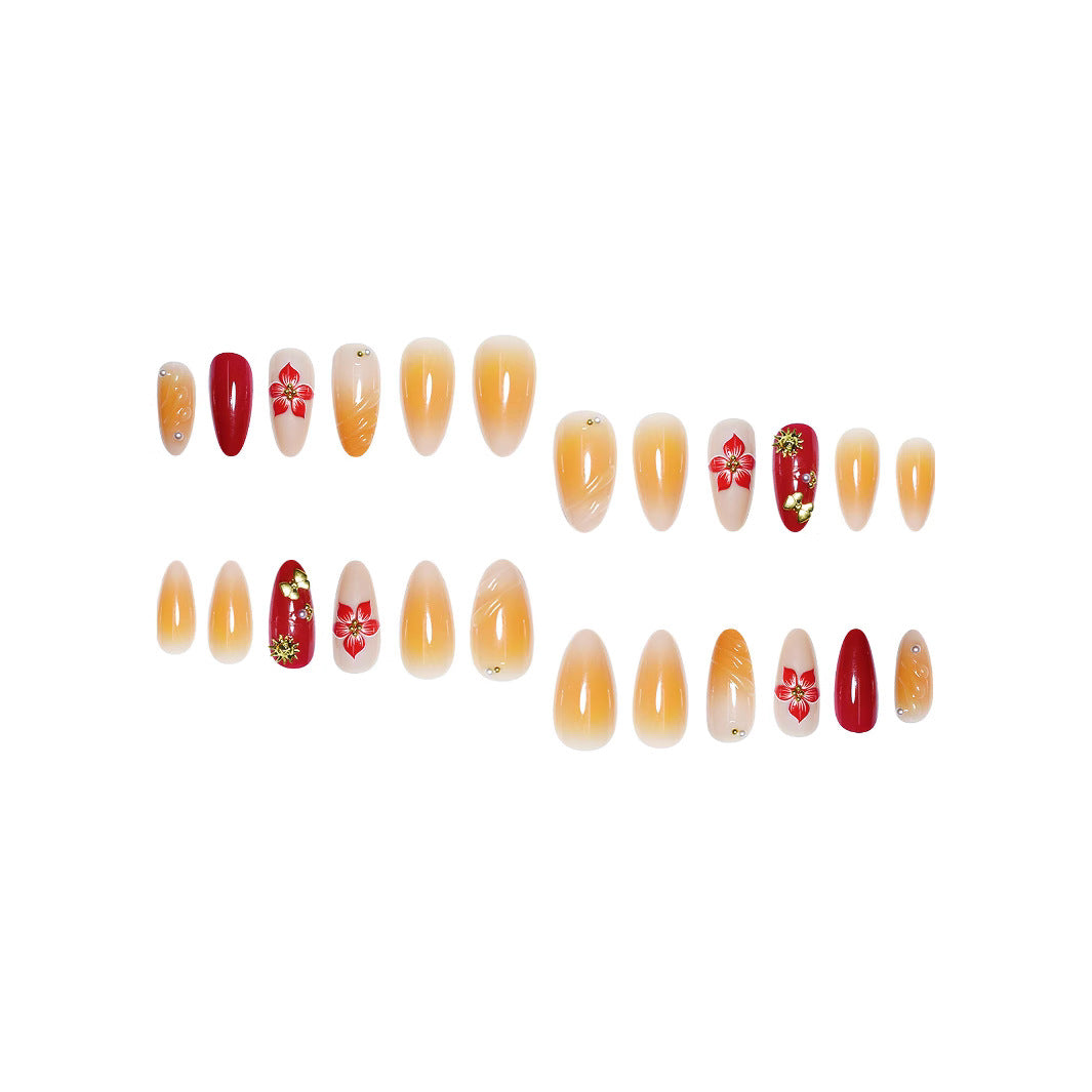 Decorative Floral Press-On Nail Art Set Stornfield