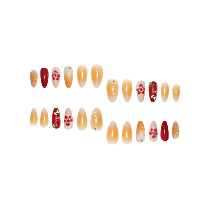 Decorative Floral Press-On Nail Art Set Stornfield