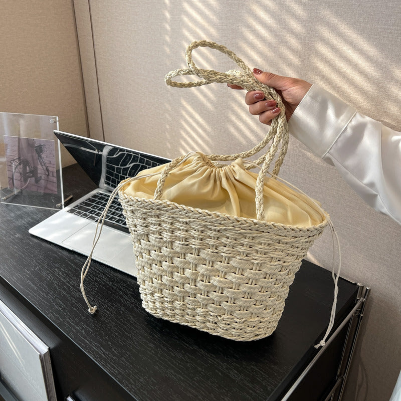 Hand-knotted straw tote bag Stornfield