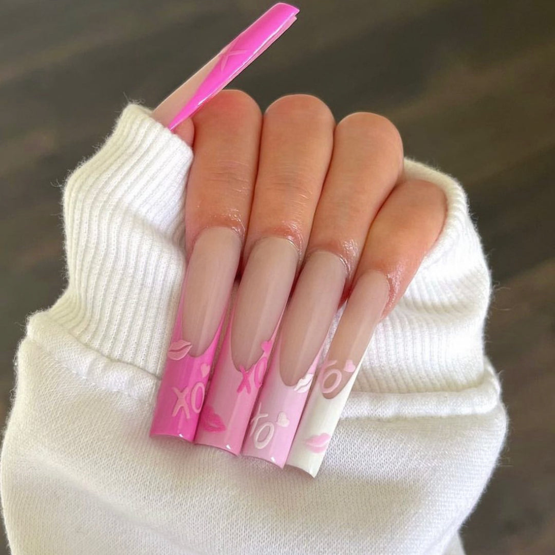 Artistic Press-On Nails Set with Elegant Gradient Design Stornfield