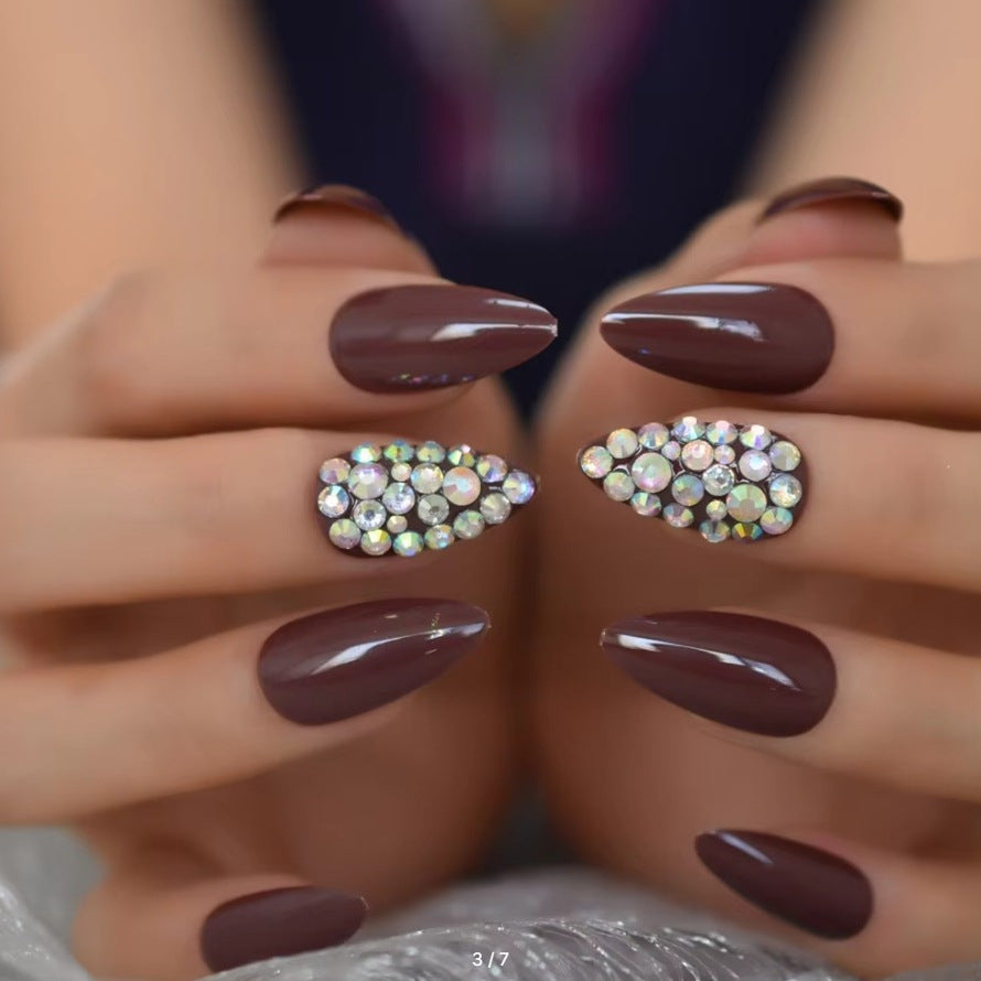 Decorative Rhinestone-Accent Press-On Nails Stornfield