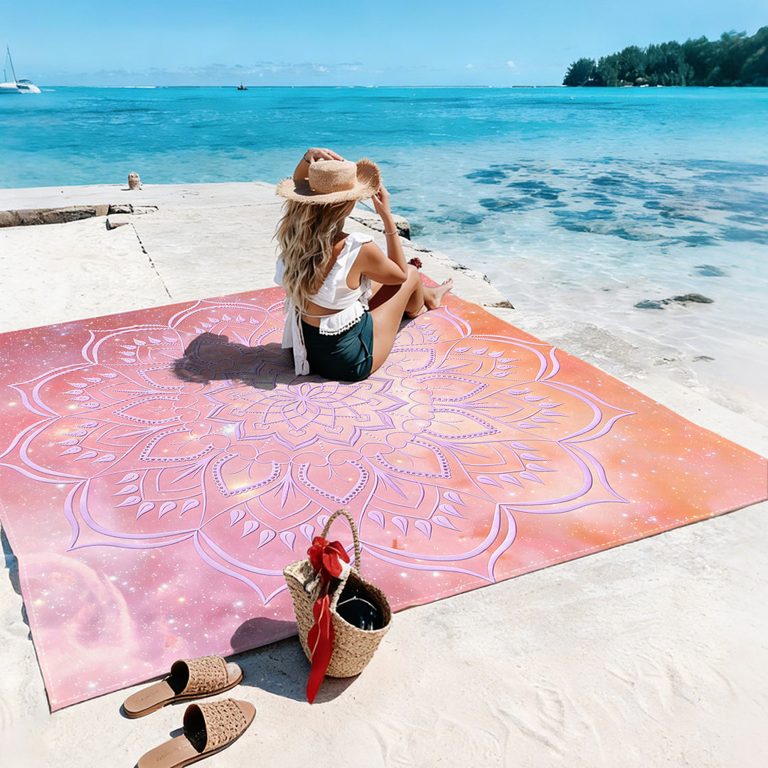 Mandala Design Beach Mat Stornfield