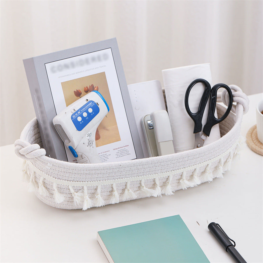 Women Decorative Storage Basket with Fringe Decoration Stornfield