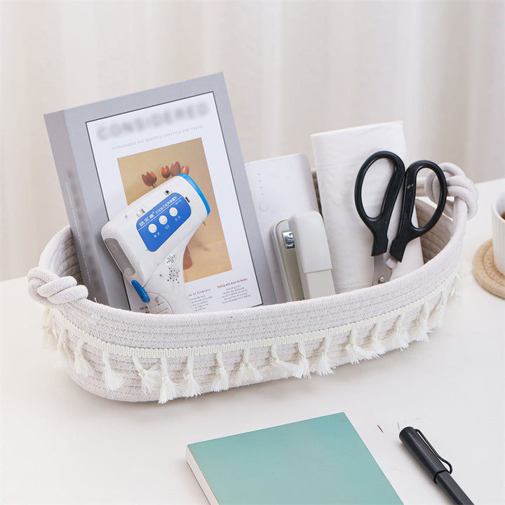 Women Decorative Storage Basket with Fringe Decoration Stornfield