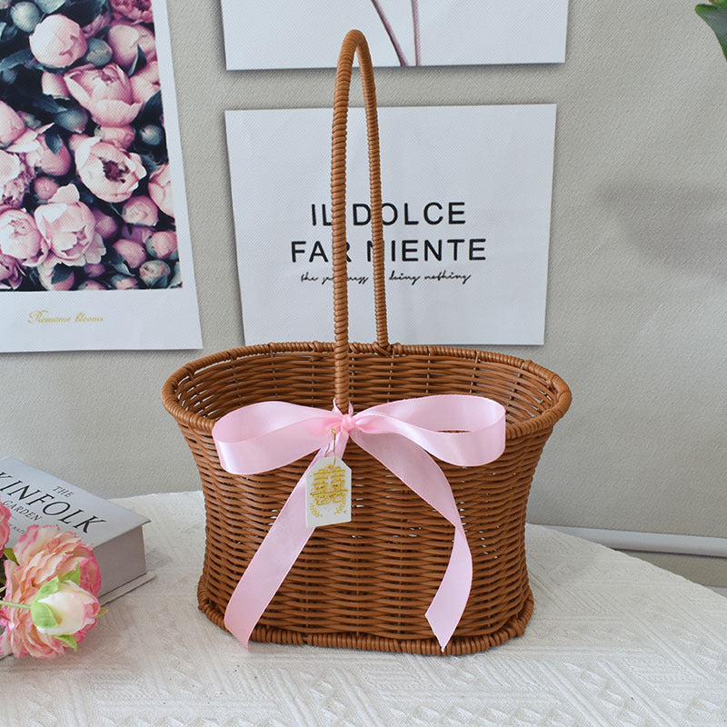 Elegant Handcrafted Rattan Tote Basket Stornfield