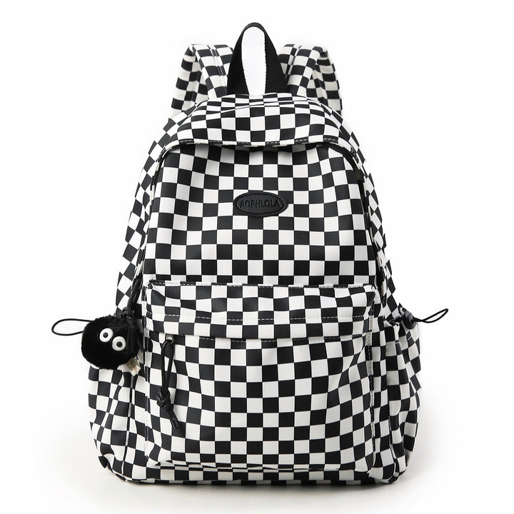 Checkerboard Print School Backpack Stornfield