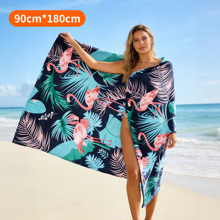 Beach towel with tropical flamingo pattern Stornfield