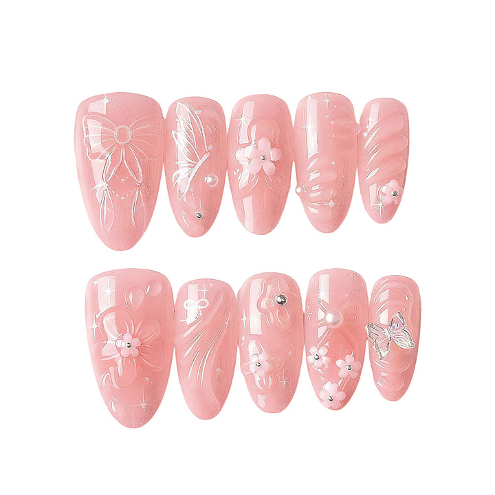 Decorative Floral Press-On Nail Art Set Stornfield