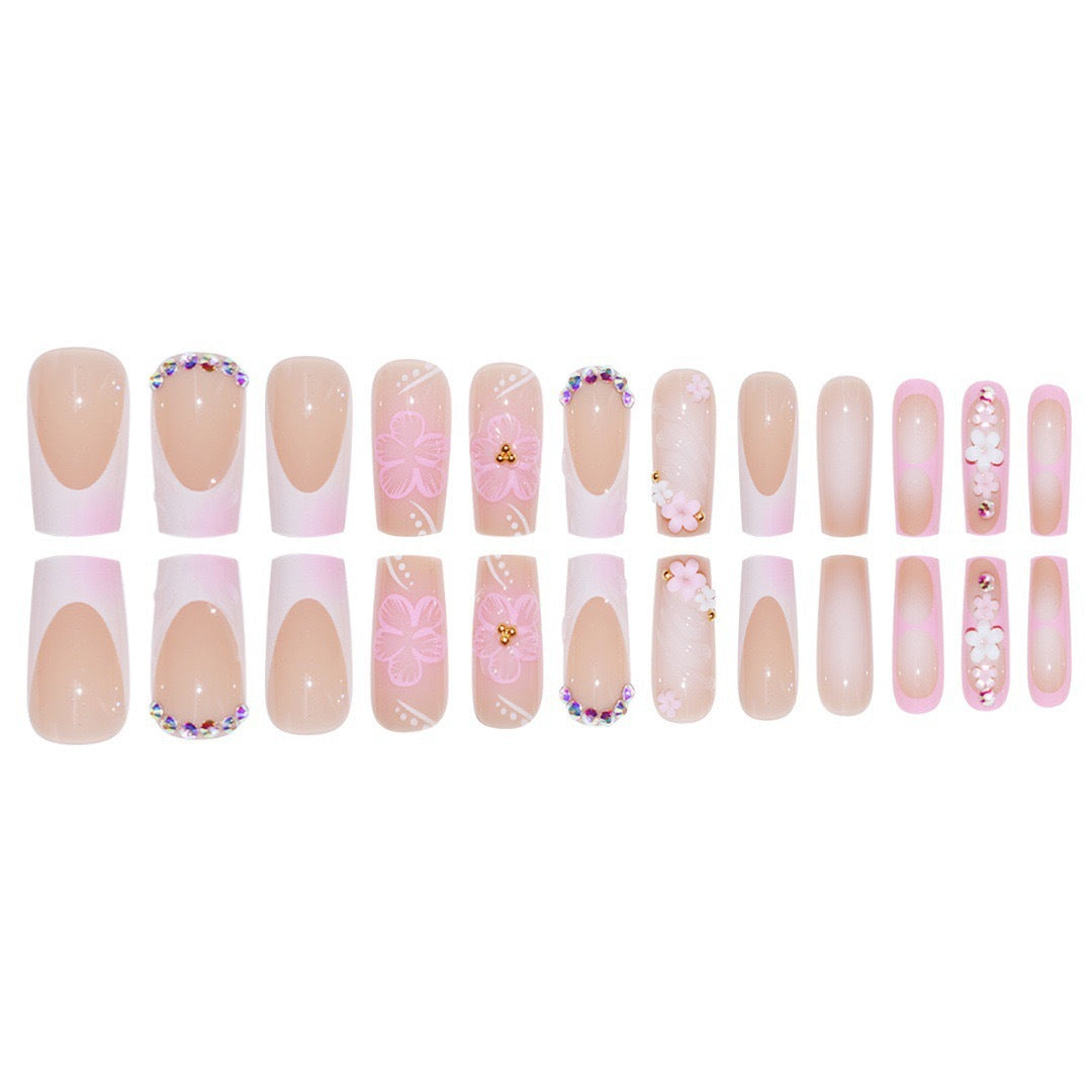 Decorative Floral Acrylic Nail Enhancements Stornfield