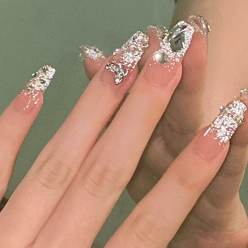 Rhinestone & Glitter Press-On Nail Tips