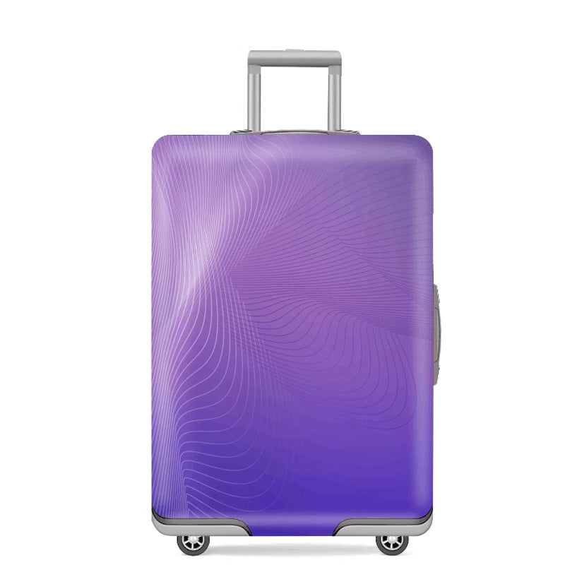 Unisex nan elastic motif suitcase cover made of stretchable polyester with handle and wheel openings Stornfield