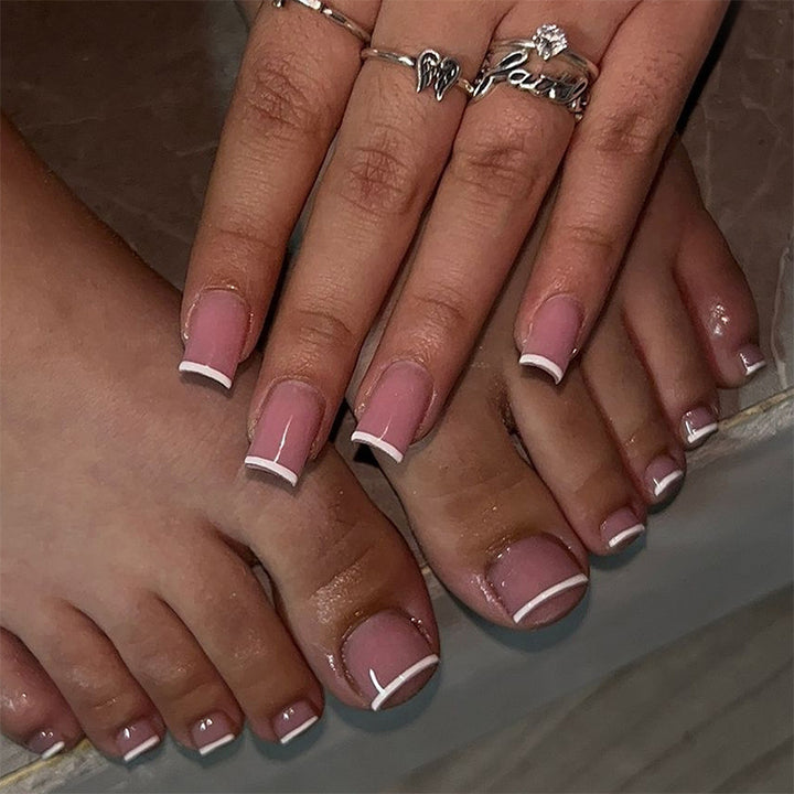 Elegant French Tip Press-On Nails Set Stornfield