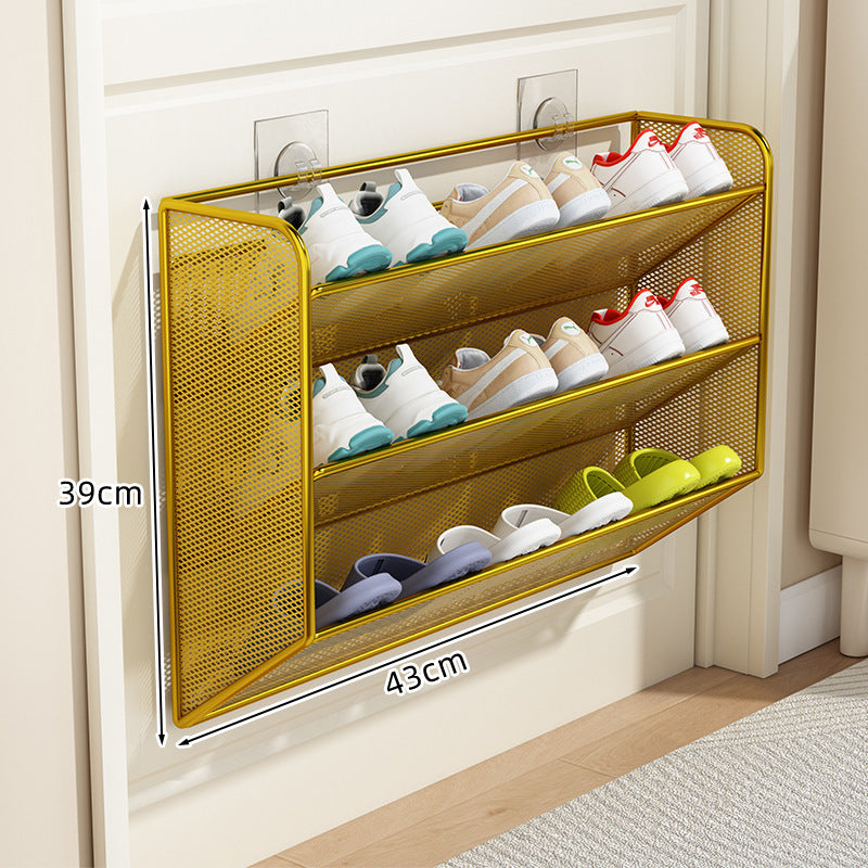 slim overdoor mesh shoe rack organizer with ventilated angled shelf Stornfield