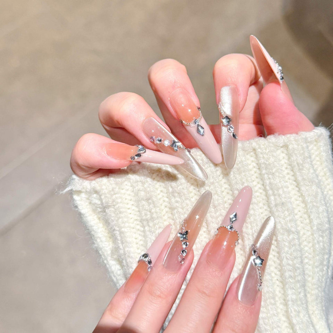 Glamorous Rhinestone-Embellished Press-On Nail Extensions Stornfield
