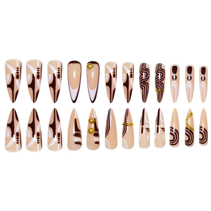 Decorative Stiletto Press-On Nail Art Extensions Stornfield