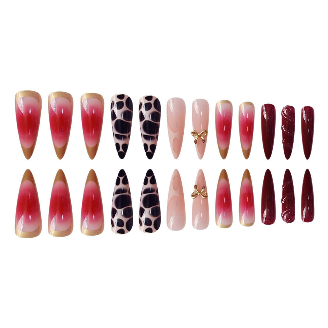 Artistic Stiletto Press-On Nail Set with Unique Accents Stornfield