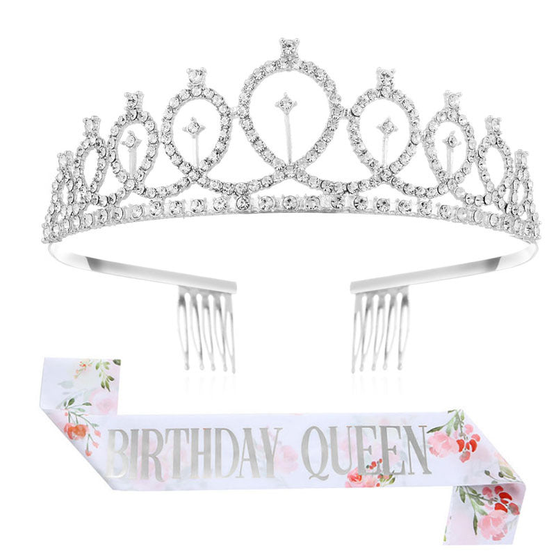 Ladies Sparkling Crown with Rhinestone Decorations Stornfield
