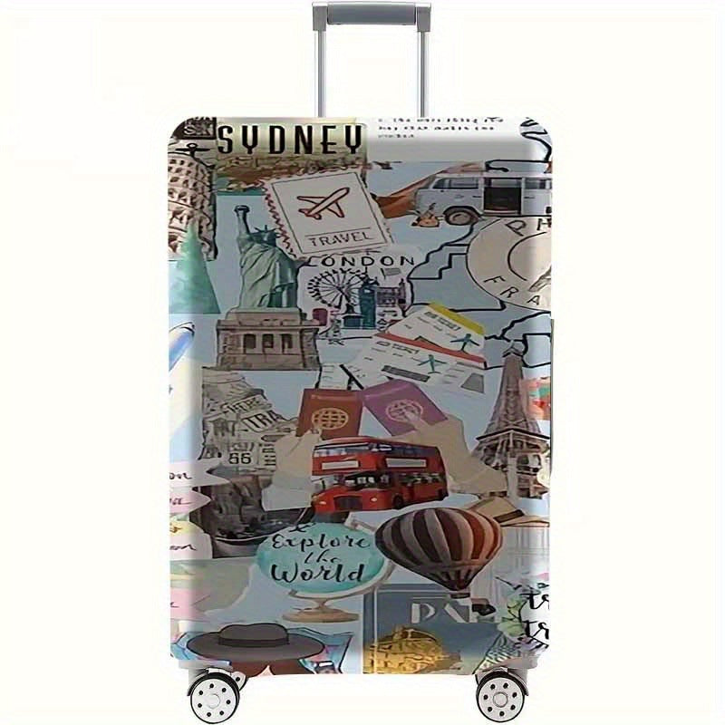 Women's Hardshell Suitcase with Creative Travel Motif Stornfield