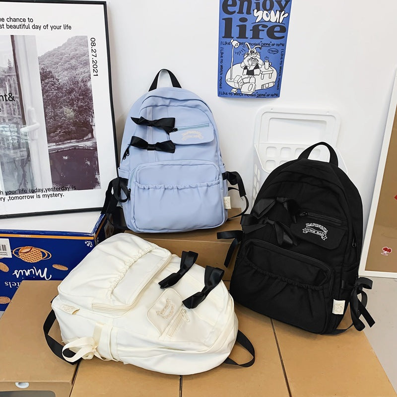 Charming Bow-Appliqué Casual Backpack Stornfield