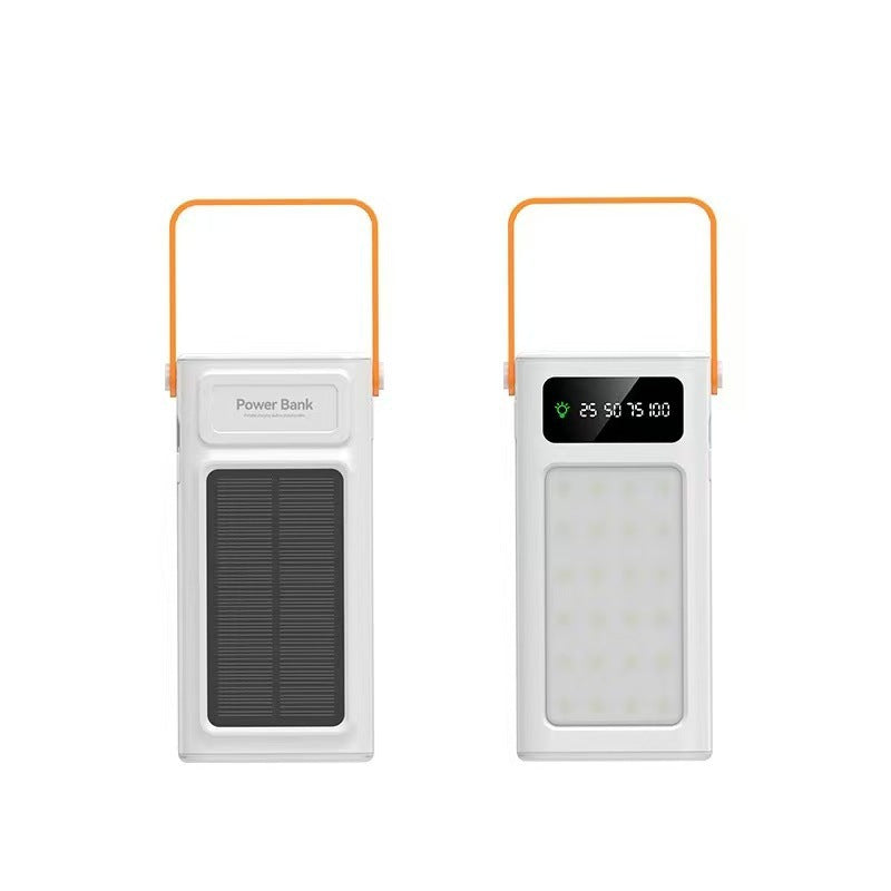 Portable solar power bank with LED light and digital charge display Stornfield